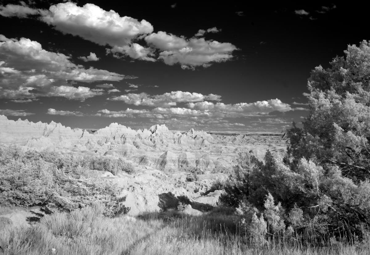 Eroded rock formations in the South Dakota Badlands east of Rapid City