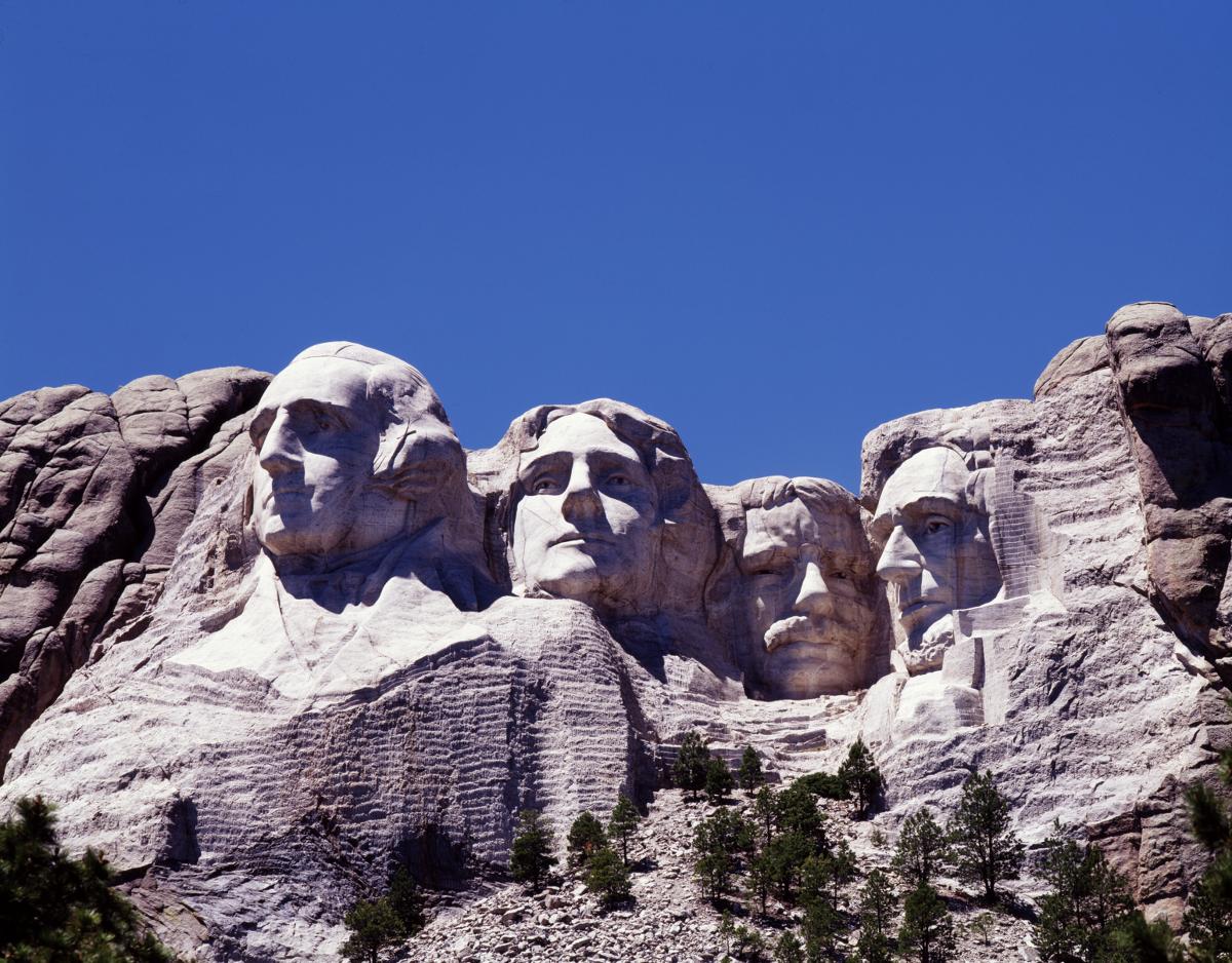 Mount Rushmore National Memorial in the Black Hills of South Dakota